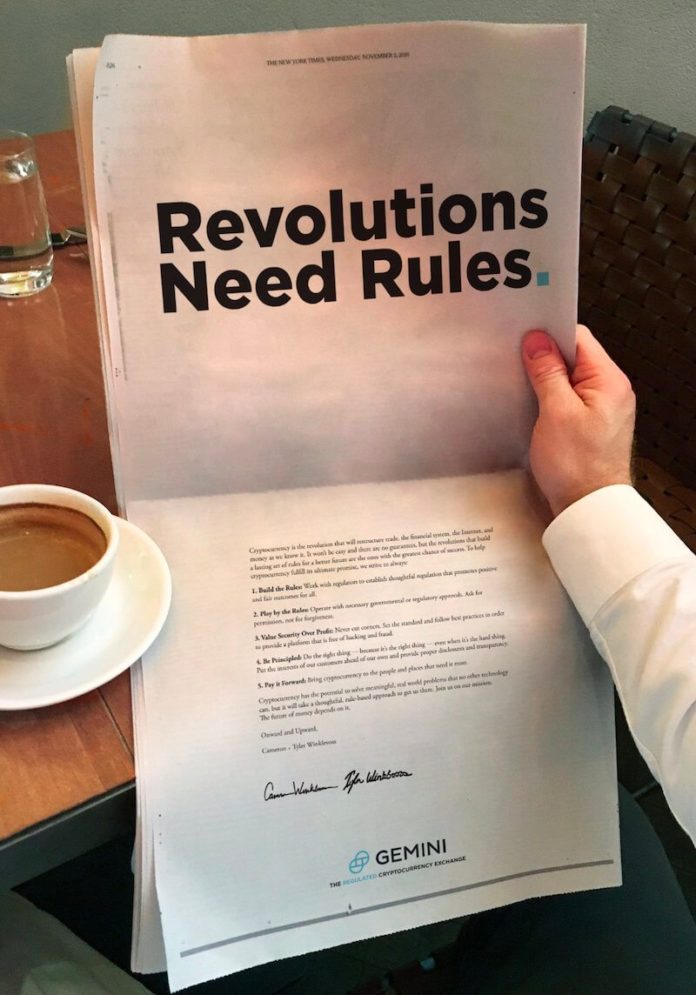 Gemini's Winklevoss Twins Believe Bitcoin’s Future Lies in Regulation