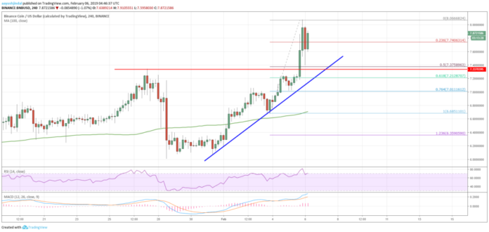 Binance Coin (BNB) Rallies While Bitcoin, Ethereum, Ripple Declines Binance Coin Price Analysis BNB Chart