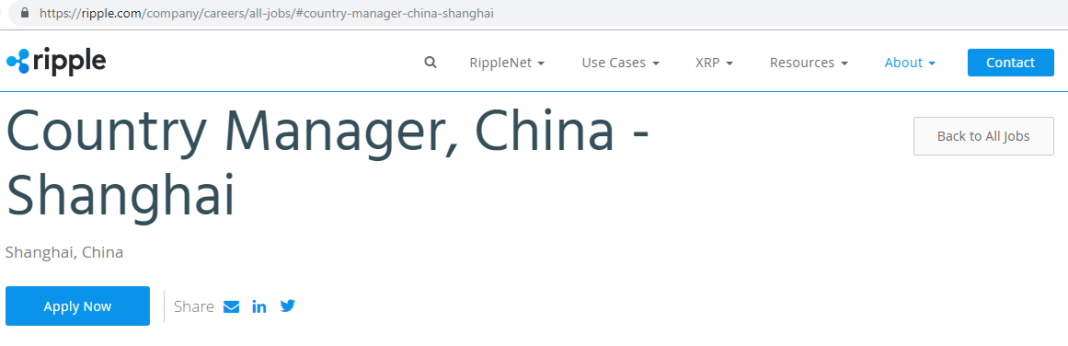 Ripple Launches New Branch in Shanghai, Hiring Country Manager