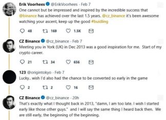 CZ Binance bitcoin beginning of the beginning twitter