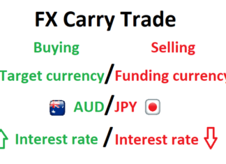 Currency carry trade infographic