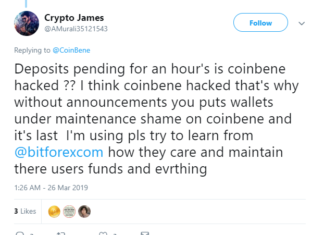 CoinBene Exchange: Maintenance Is Regular, No Hack Ever Taken Place