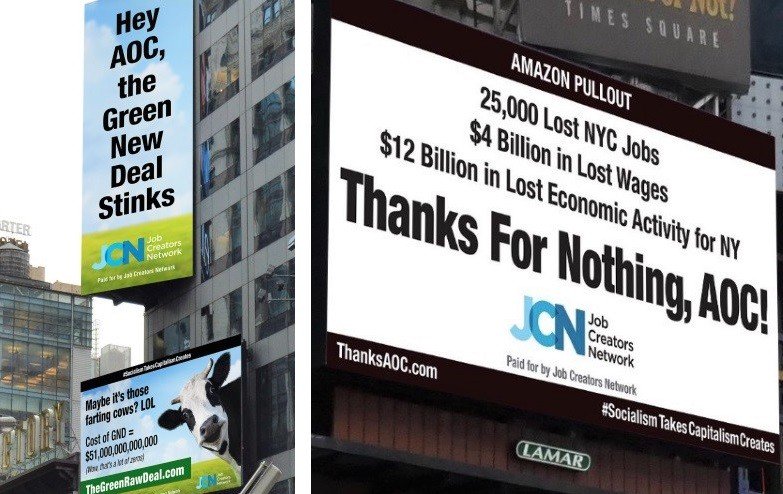 job creators network ocasio cortez billboards