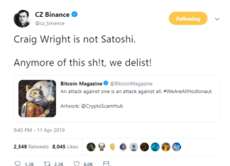 Binance CEO Threats to Delist BSV for Actions Against Hodlonaut Binance CEO Threats to Delist BSV for Actions Against Hodlonaut