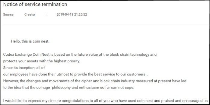 Coinnest shutters due to bitcoin winter