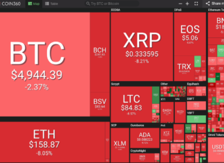 Market visualization from Coin360
