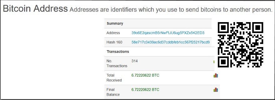 julian assange bitcoin wallet address screenshot