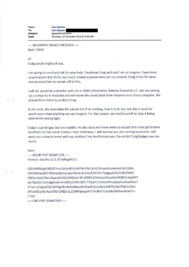 Craig Wright Allegedly Submits Fake E-Mail In Dave Kleiman Lawsuit