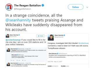 Reagan Wikileaks Hannity Tweet