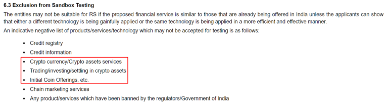 India Shuns Bitcoin Legalization, Excludes Crypto Firms from Fintech Sandbox