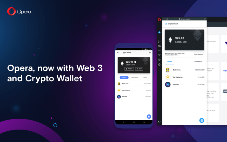 Opera's newest update brings Ethereum crypto wallet and Web 3 support