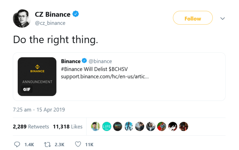 Our Binance Overlord’s Bitcoin SV Delisting is Frightening for Cryptocurrency