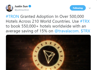 Tron (TRX) Gets Major Boost Through Adoption in 500,000+ Hotels Globally