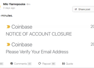Coinbase Bans Account of Popular Right-Wing Pundit Milo Yiannopoulos