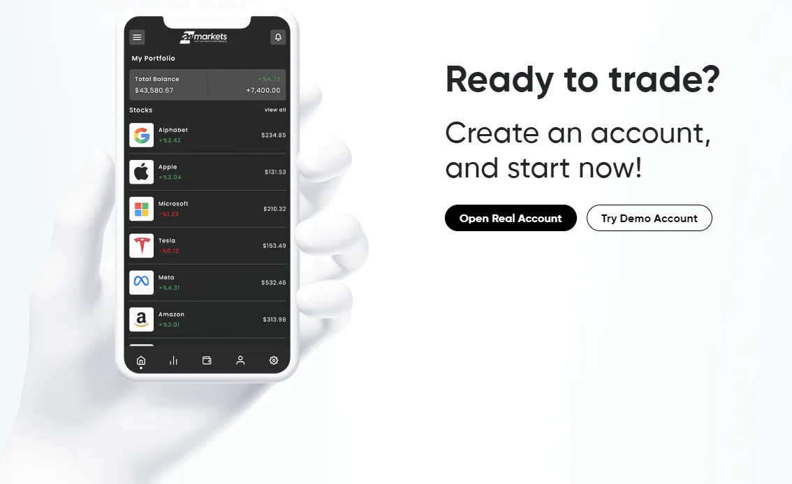 creating an account with 24markets.com