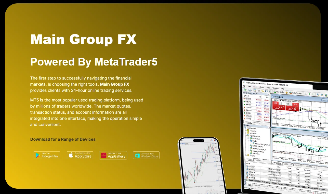 Main Group FX and MetaTrader 5